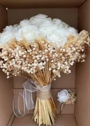 Sıfır hiç giyilmedi Straplez A Kesim Beyaz Dantel Gelinlik - Görsel 3