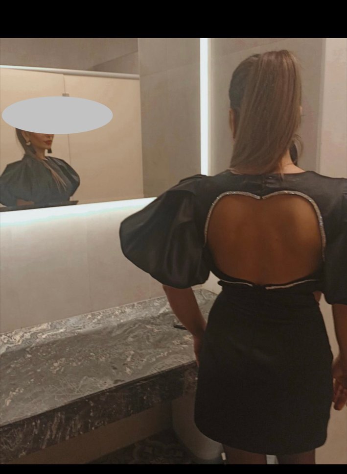 Drapeli bisiklet Yakalı siyah kolları balon Gotik Midi Elbise - Görsel 3