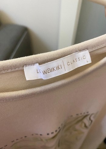 Bej Uzun Kollu Baskılı Kadın Tunik - Görsel 2