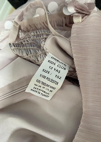 Kız Çocuk Pudra Pembe Nakışlı Elbise - Görsel 5