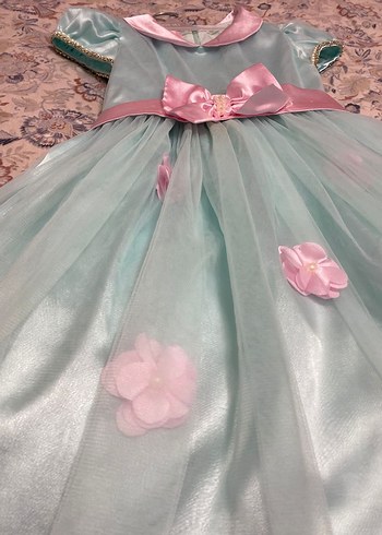 Kız Çocuk Pastel Renkli Klasik Elbise - Görsel 4