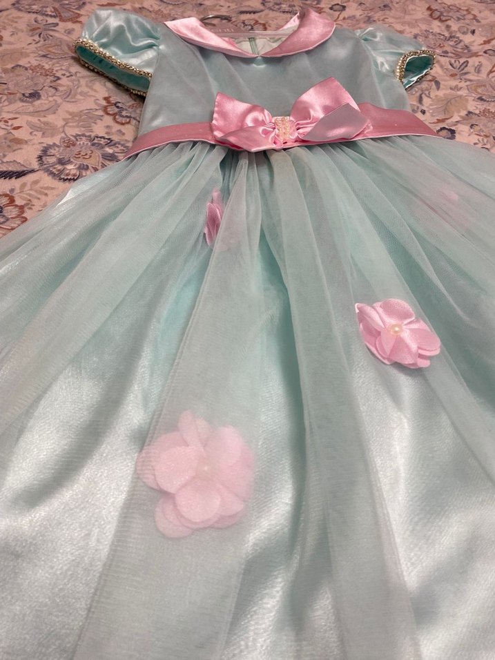 Kız Çocuk Pastel Renkli Klasik Elbise - Görsel 4