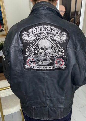 Siyah Deri Biker Ceket - Görsel 2