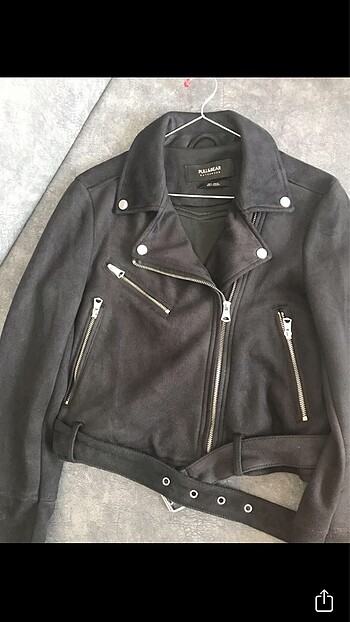 pull and bear süet biker ceket