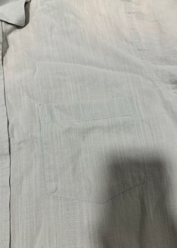 Gri Keten Erkek Kısa Kollu Gömlek - Görsel 6