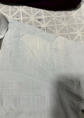 Gri Keten Erkek Kısa Kollu Gömlek - Görsel 3