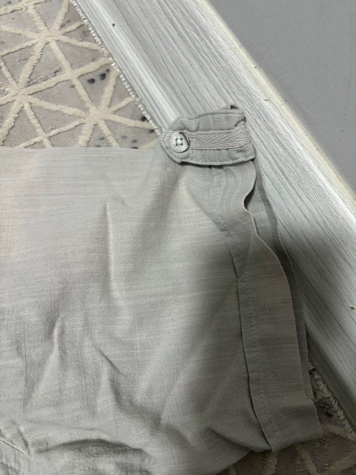 Gri Keten Erkek Kısa Kollu Gömlek - Görsel 2