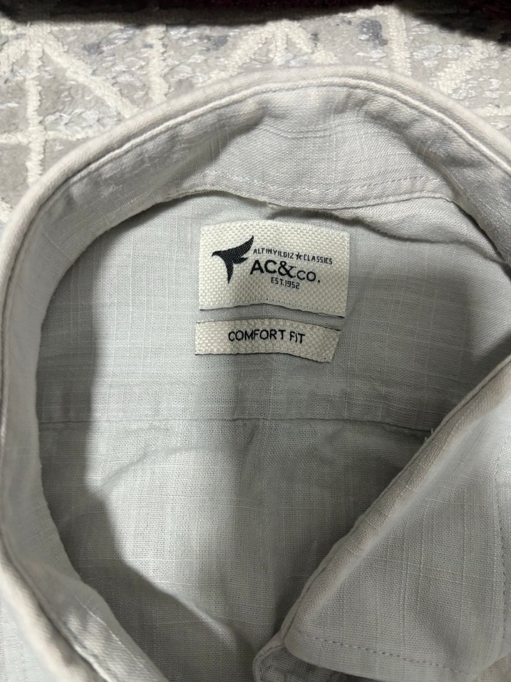 Gri Keten Erkek Kısa Kollu Gömlek - Görsel 5