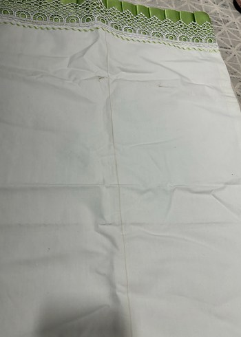 Nostaljik yastık kılıfı kenarları yeşil nakışlı - Görsel 2