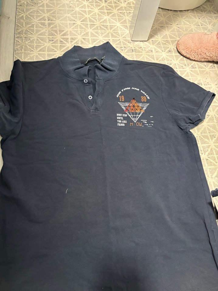 Üç adet erkek kısa kollu tişörtler(koton,mavi,mavi) - Görsel 2