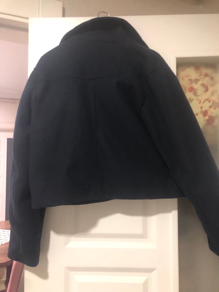 Düğmeli Midi Lacivert Kadın Kaban - Görsel 2