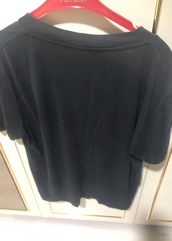 Siyah V Yaka Kadın Midi Gömlek - Görsel 2