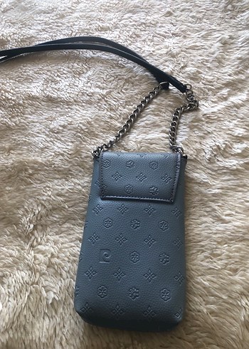 Gri Zincir Detaylı Kadın Deri Çapraz Çanta - Görsel 2