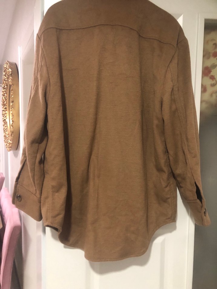 Düğmeli Kahverengi Süet Kadın Ceket - Görsel 2