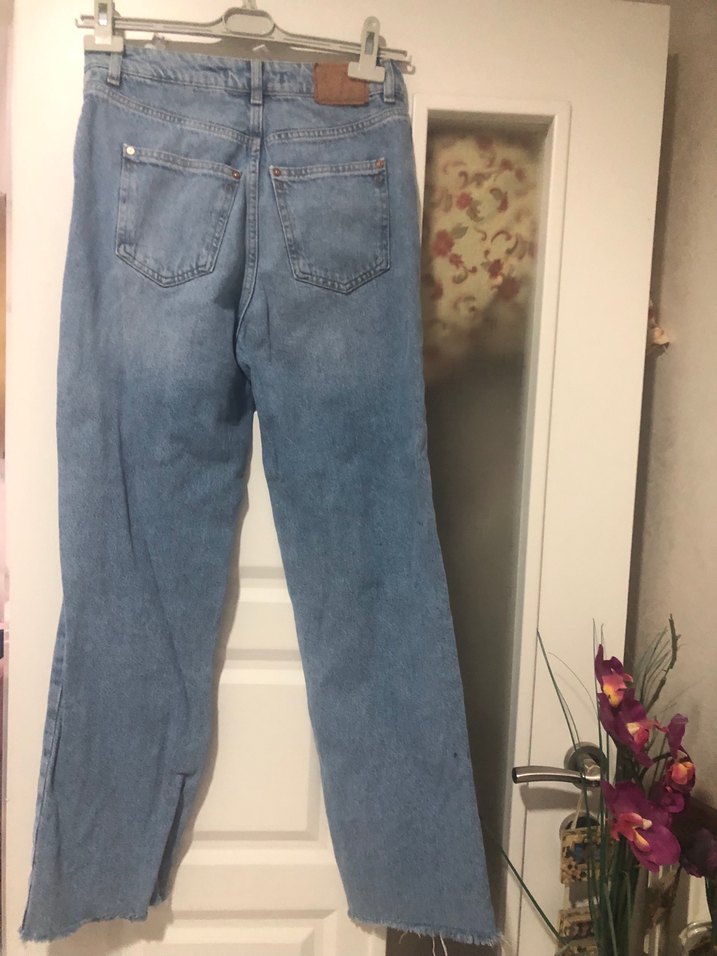 Kadın Mavi Midi Denim Pantolon - Görsel 2