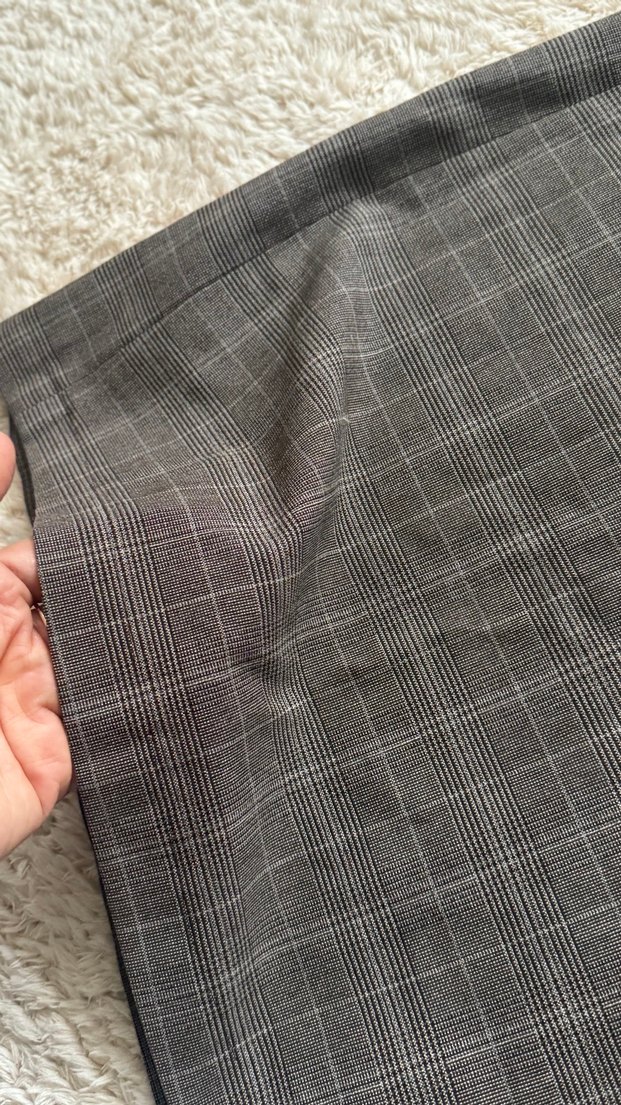 Koyu Gri Ekose Geniş Paça Pantolon — görsel 3/6