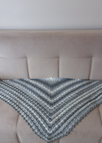 Gri Örgü Kadın Şal - Görsel 2