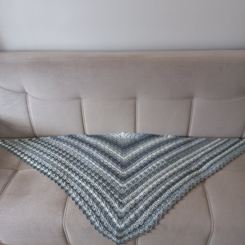 Gri Örgü Kadın Şal - Görsel 2