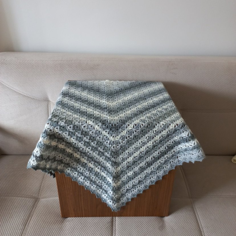 Gri Örgü Kadın Şal - Görsel 4