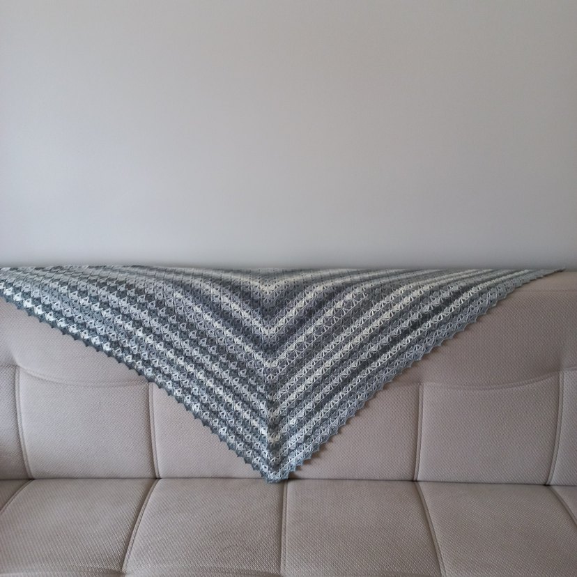 Gri Örgü Kadın Şal - Görsel 3