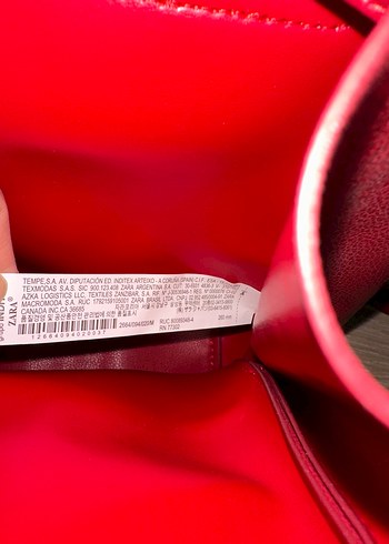 Zara Kırmızı Deri Kadın Sırt Çantası - Görsel 5