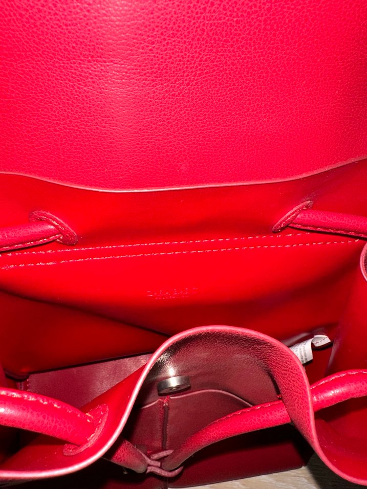 Zara Kırmızı Deri Kadın Sırt Çantası - Görsel 4