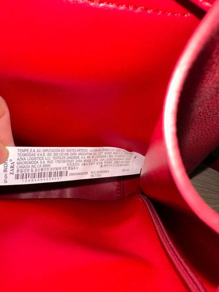 Zara Kırmızı Deri Kadın Sırt Çantası - Görsel 5