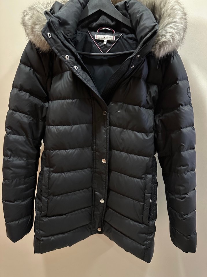 Tommy Hilfiger Lacivert Kuş Tüyü Kadın Şişme Mont - Görsel 2