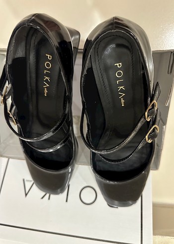 Siyah Rugan Mary Jane Balerin model Kadın Topuklu Ayakkabı - Görsel 4