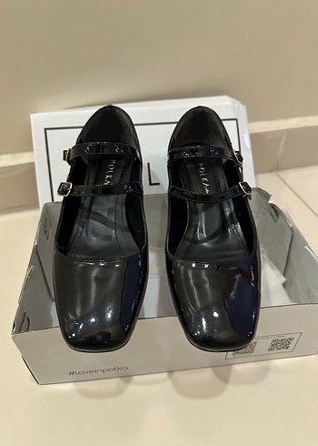 Siyah Rugan Mary Jane Balerin model Kadın Topuklu Ayakkabı - Görsel 2