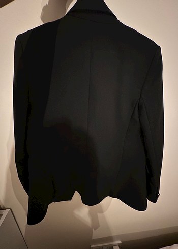 Siyah Düğmeli Kruvaze Kadın Blazer Ceket - Görsel 3