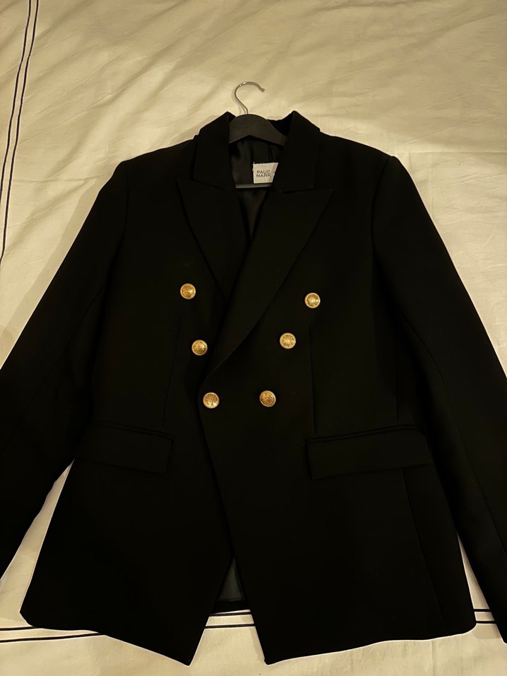 Siyah Düğmeli Kruvaze Kadın Blazer Ceket - Görsel 2