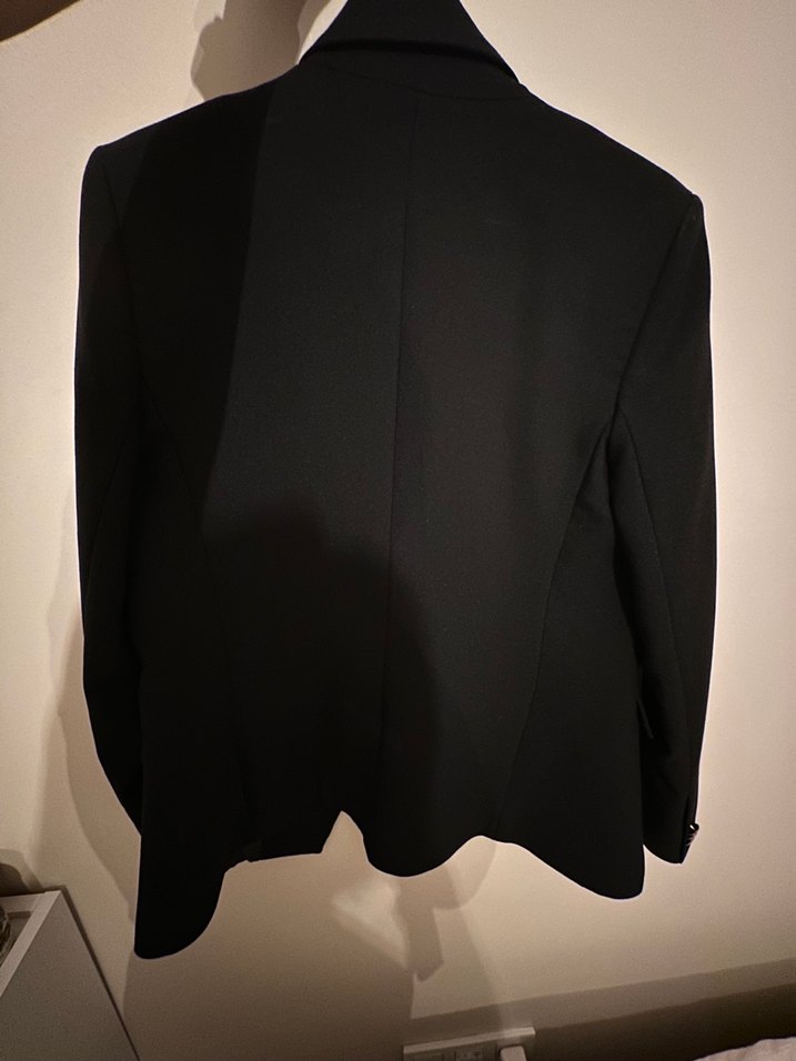 Siyah Düğmeli Kruvaze Kadın Blazer Ceket - Görsel 3