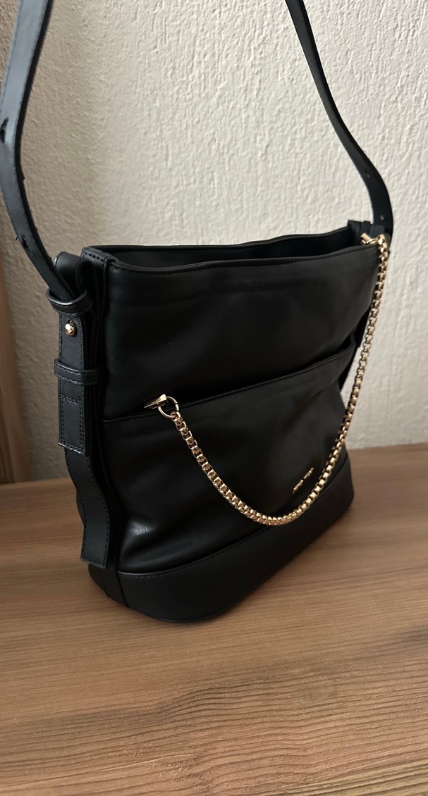 Zincir Detaylı Siyah Deri Nine West Çanta - Görsel 3