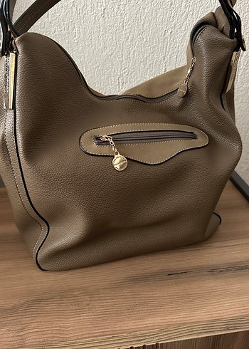 Bej Deri Tokalı Kadın Çanta - Görsel 3