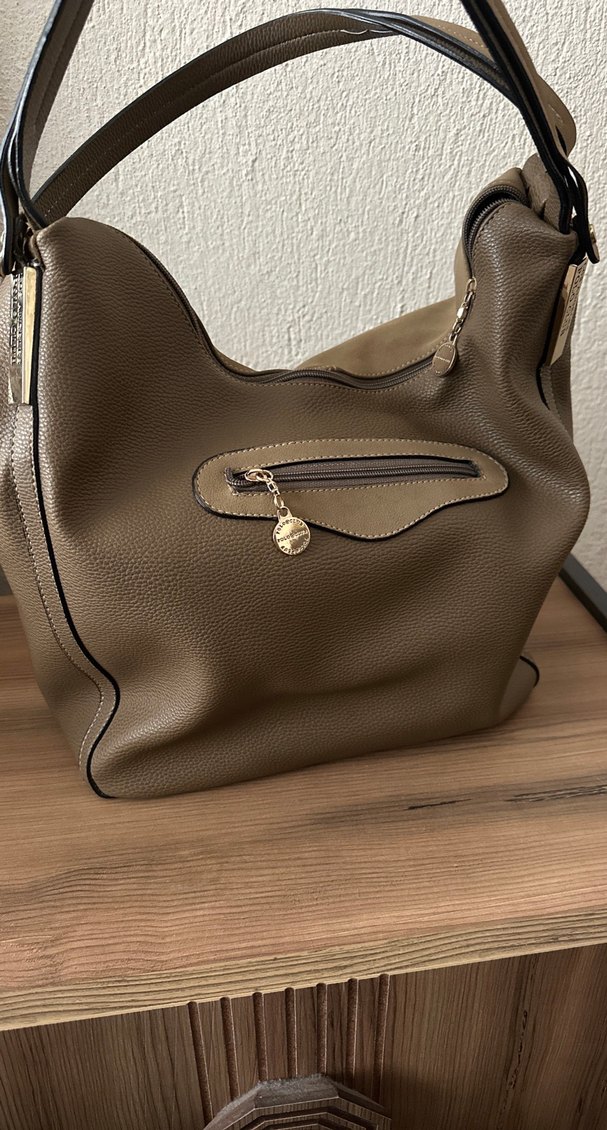 Bej Deri Tokalı Kadın Çanta - Görsel 3