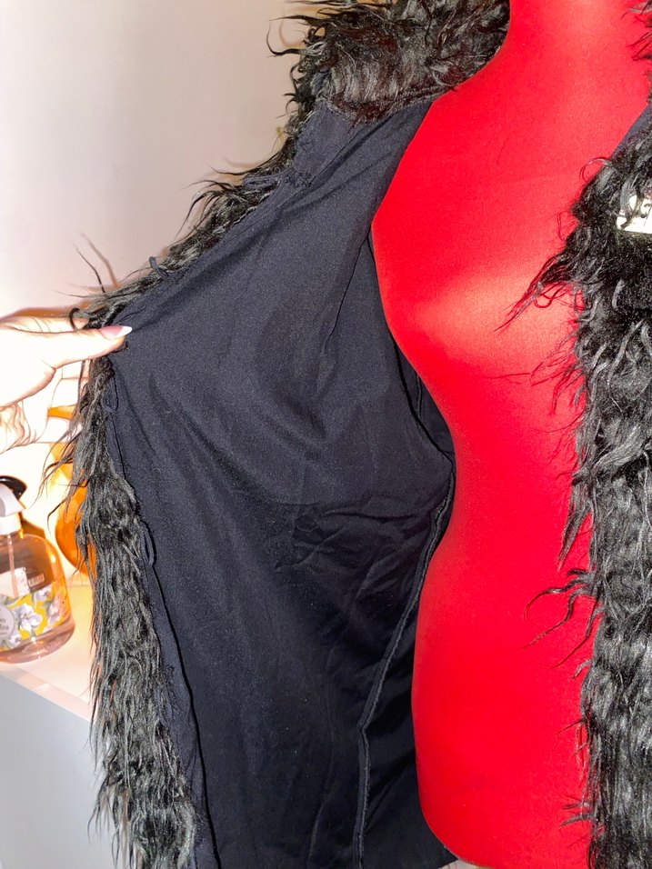 Uzun Siyah Kürk Detaylı Kadın Kaban - Görsel 2