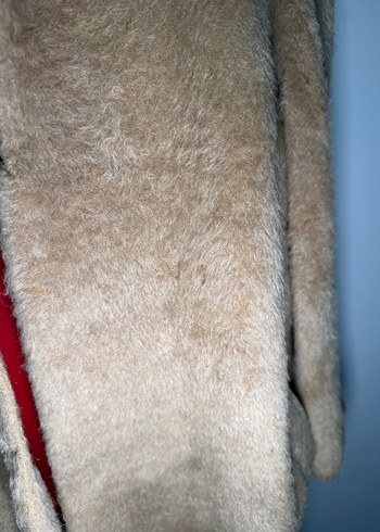 Bej Yün Midi Kadın Kaban - Görsel 6