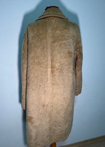 Bej Yün Midi Kadın Kaban - Görsel 8