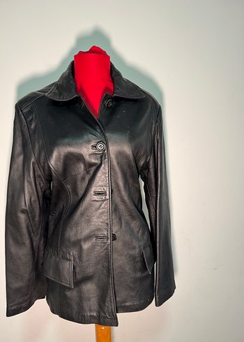 Vintage Siyah Deri Kadın Ceket - Görsel 5