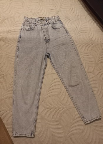 Buz mavi Kadın Denim mom Kesim Jean - Görsel 7