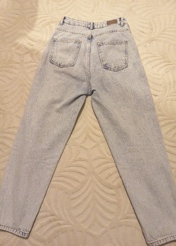 Buz mavi Kadın Denim mom Kesim Jean - Görsel 3