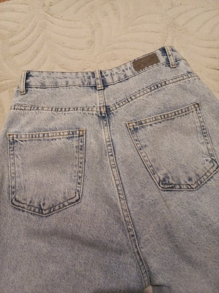 Buz mavi Kadın Denim mom Kesim Jean - Görsel 2