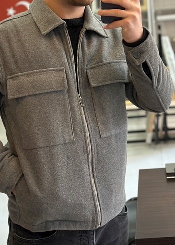 Gri Düğmeli Erkek Midi Ceket - Görsel 2