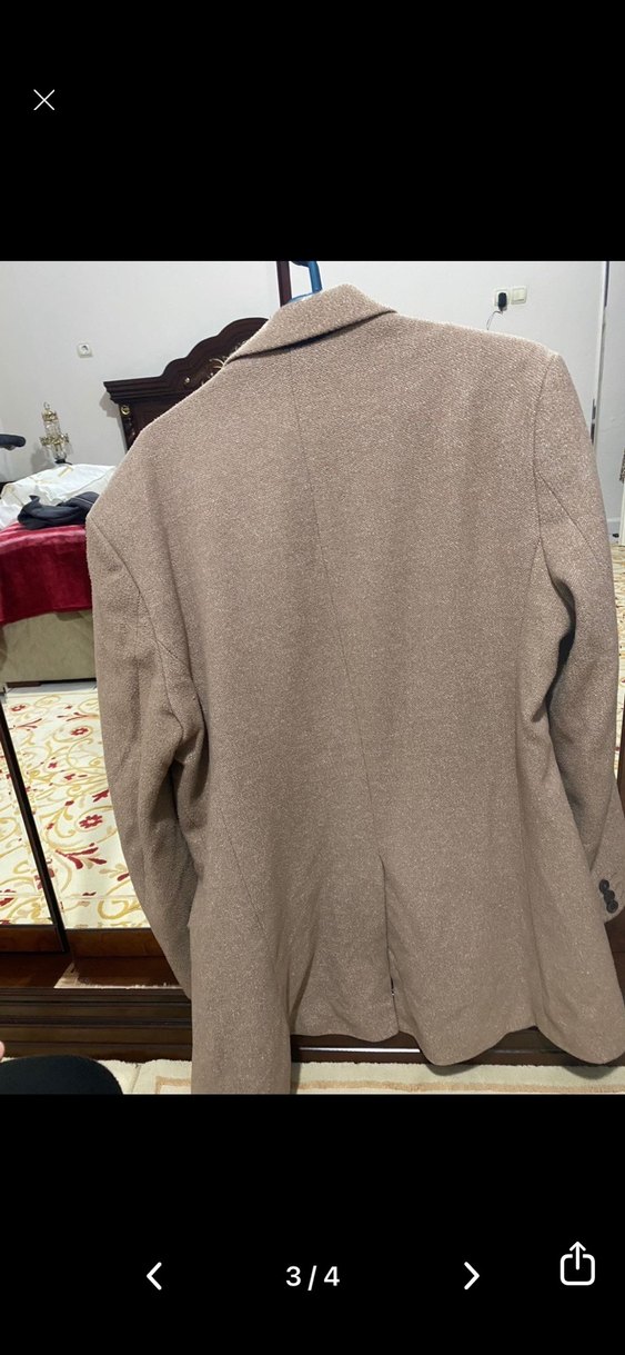Düğmeli Kahverengi Erkek Midi Ceket - Görsel 2