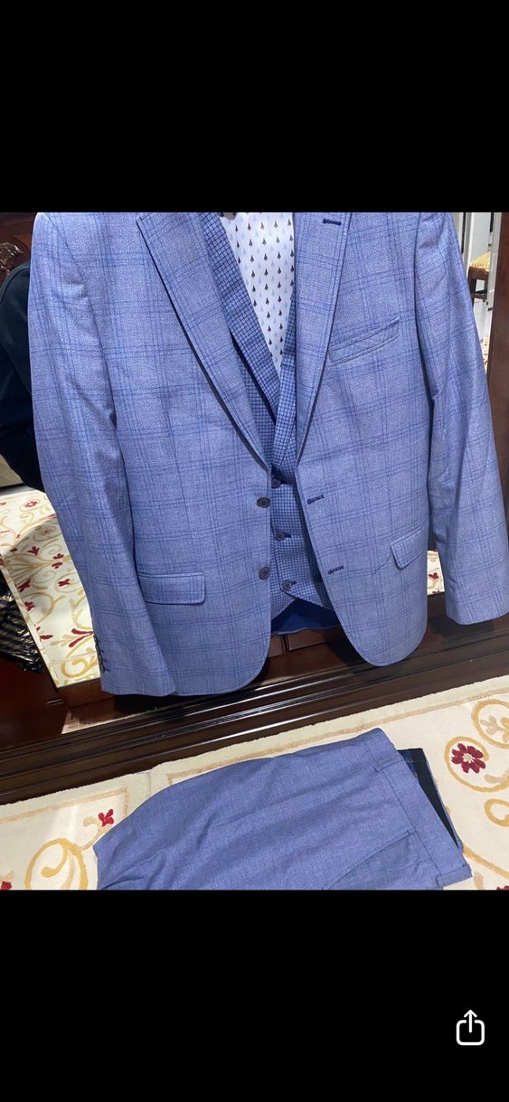Mavi Düğmeli Erkek Takım Elbise - Görsel 3