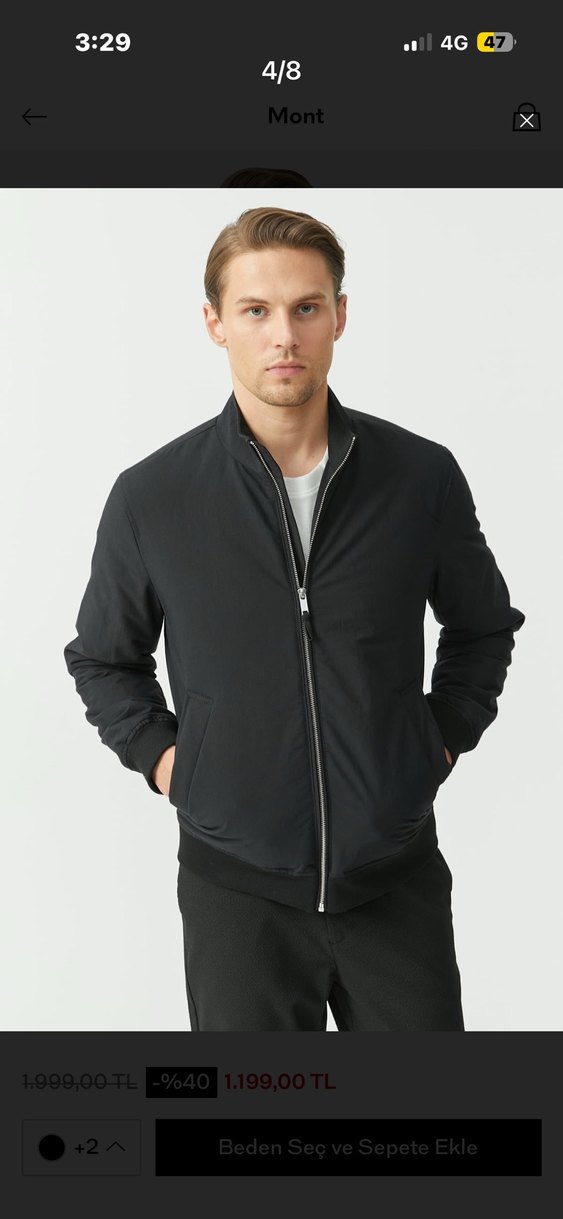 Siyah Denim Erkek Ceket - Görsel 2