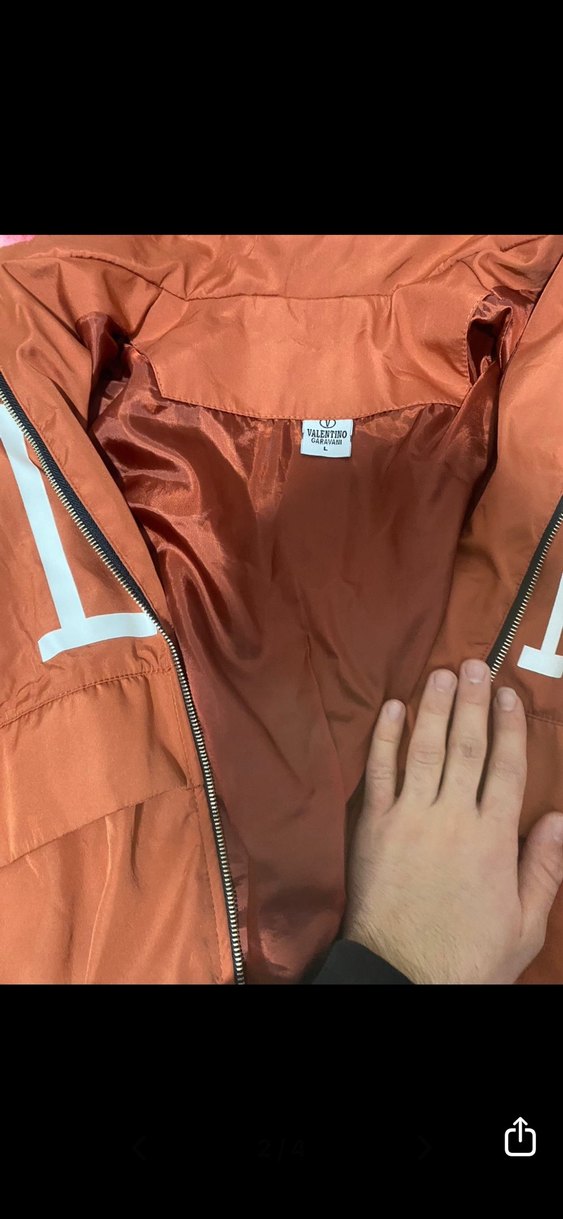 Valentino turuncu yapmurluk ceket - Görsel 2