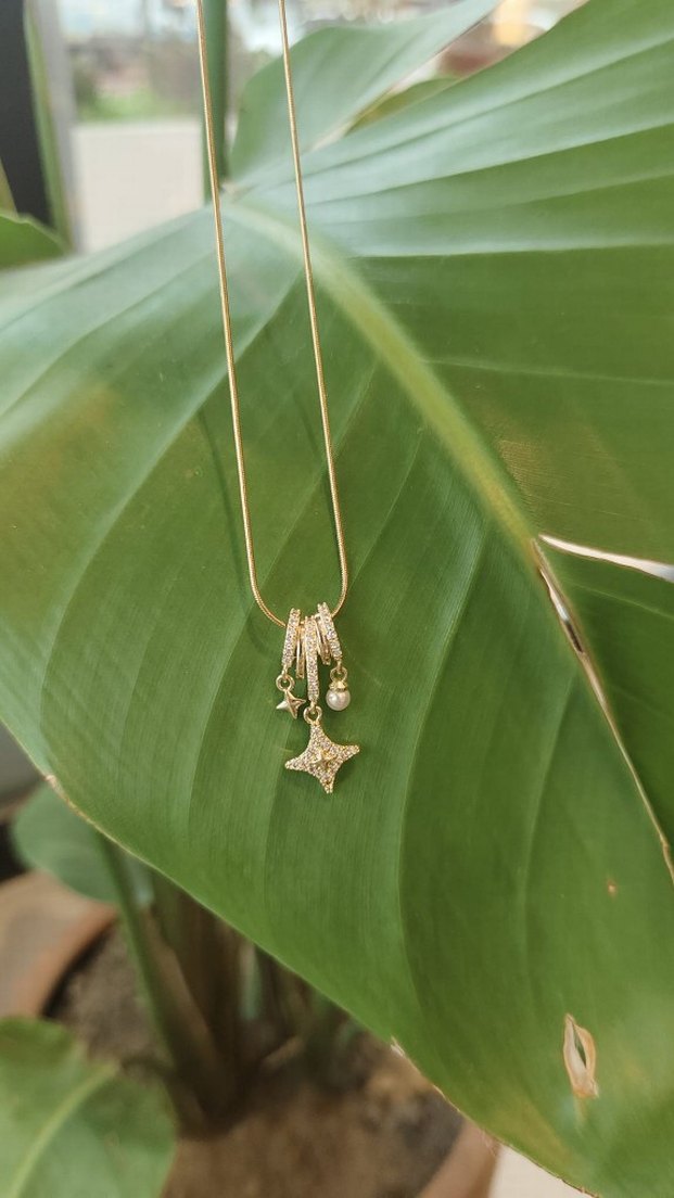 Çelik Kolye GOLD 45cm - Görsel 2