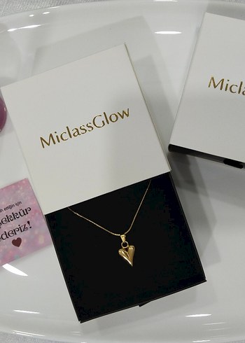 Kalp Çelik Kolye Gold 45cm - Görsel 3